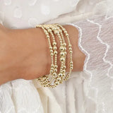 Classic Joy Pattern 4mm Bead Bracelet - Gold