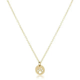 16" Necklace Gold - Paw Print Small Gold Disc